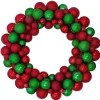 Shatterproof Ball Wreaths*Northlight Red And Green 3-Finish Shatterproof Ball Christmas Wreath - 24-Inch, Unlit