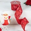 Northlight Red And White Glittered Hearts Valentine's Day Wired Craft Ribbon 2.5" X 10 Yards