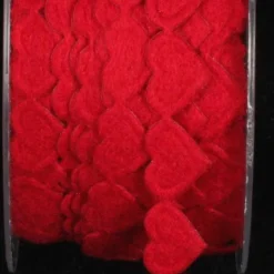 The Ribbon People Red Felt Hearts Woven Craft Ribbon 0.5" X 44 Yards