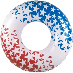Swim Central Red, White And Blue Patriotic American Stars Swimming Pool Inner Tube, 36-Inch