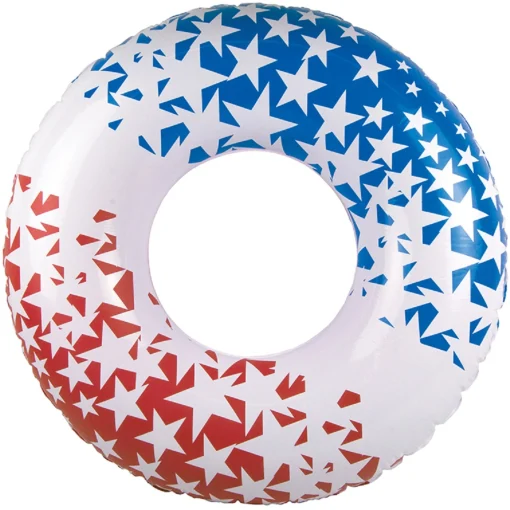 Swim Central Red, White And Blue Patriotic American Stars Swimming Pool Inner Tube, 36-Inch