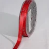 The Ribbon People Red With Silver Glitter "I Love You" Woven Edge Craft Ribbon 0.25" X 108 Yards