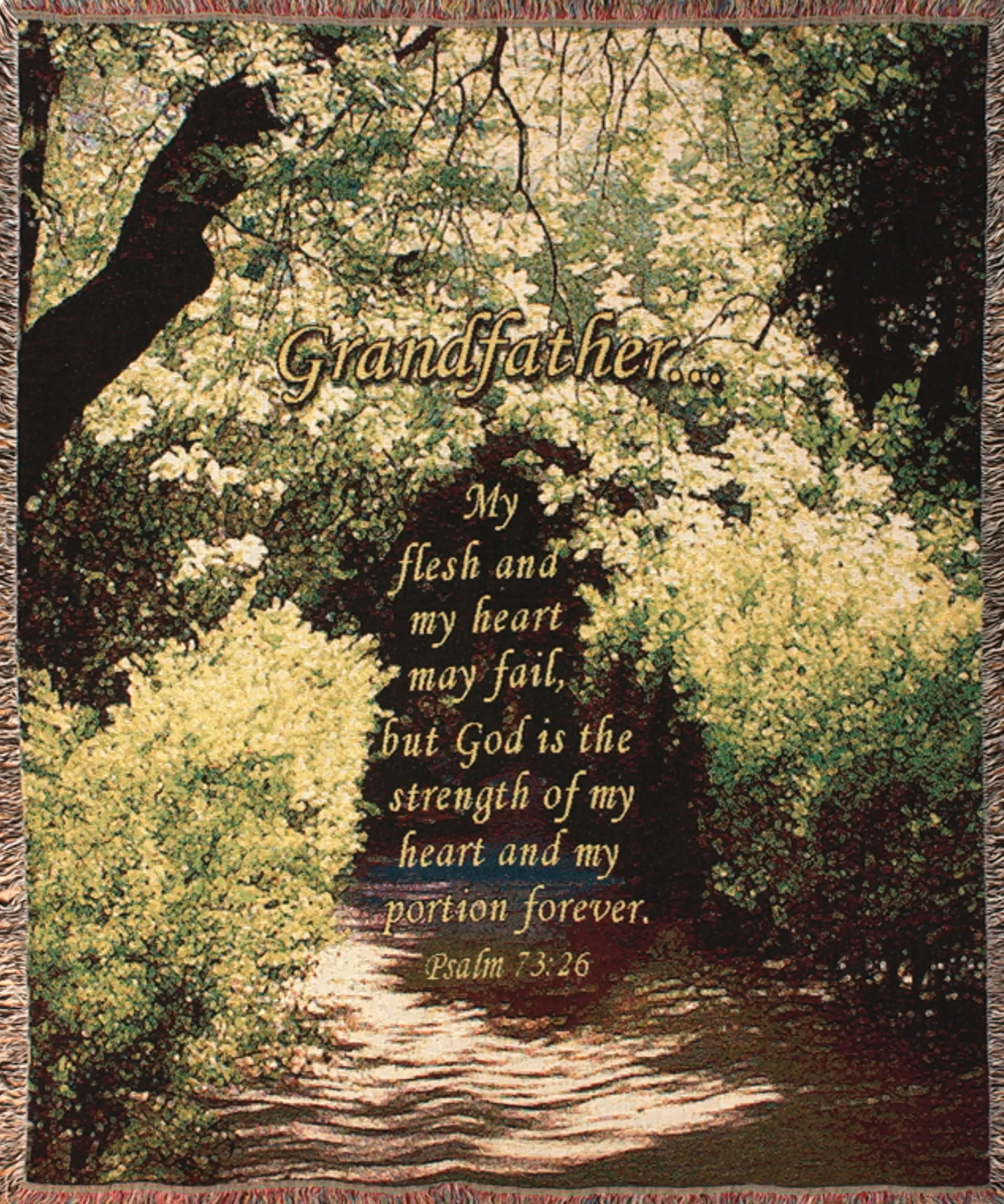 CC Home Furnishings Religious Grandfather Inspirational Bible Verse Tapestry Throw Blanket 50" X 60"