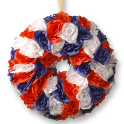 National Tree Company Rose Patriotic Spring Floral Wreath, 14-Inch