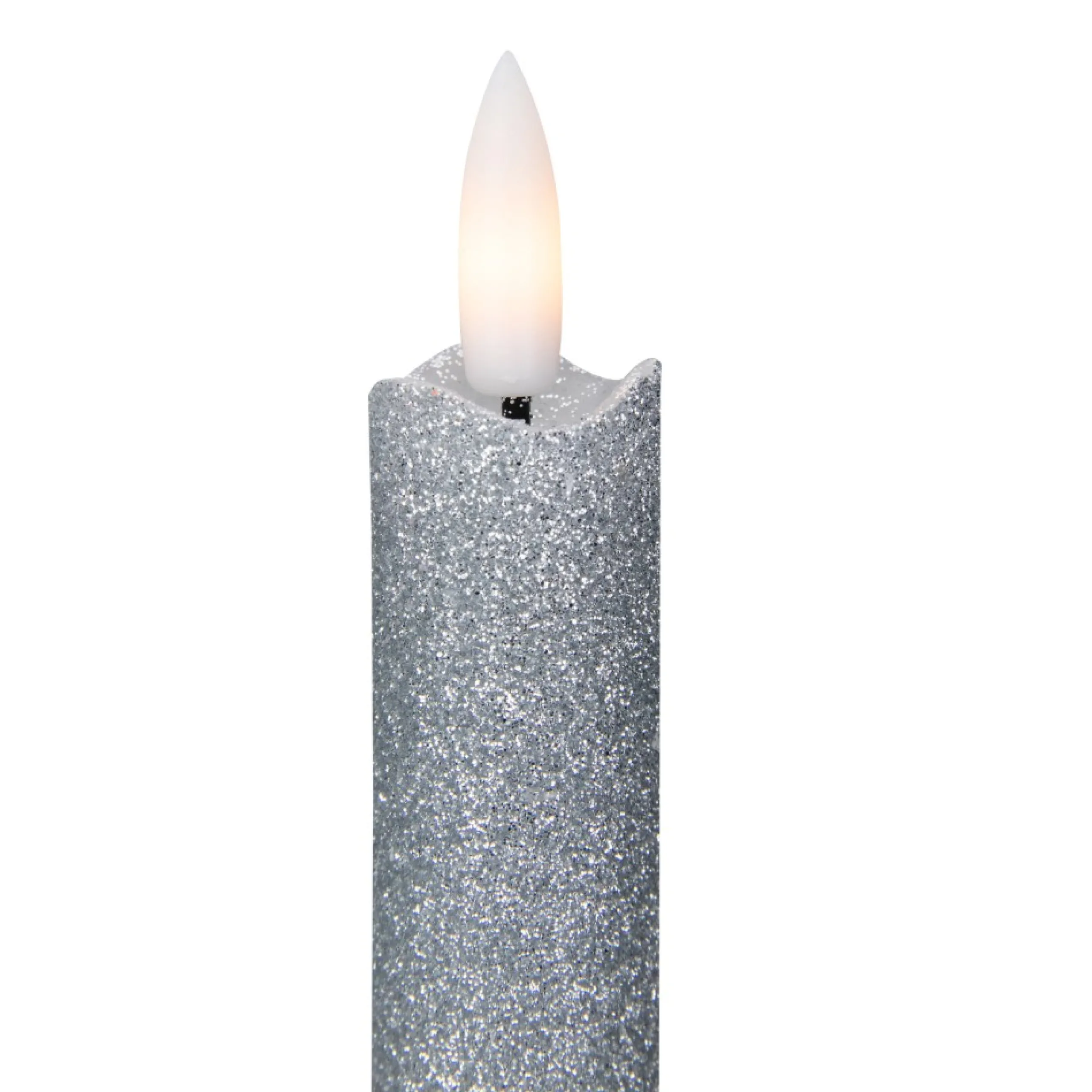 Candles & Holders*Northlight Set 2 Silver Glittered Led Flameless Taper Christmas Candles 11"