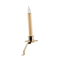CC Christmas Decor Set Of 3 Battery Operated Led Gold Cambridge Slant Christmas Candle Lamps 12