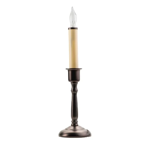 CC Christmas Decor Set Of 3 Bayside Christmas Candle Lamps With Bronze Stand 12"
