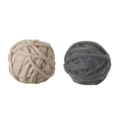 Melrose Balls>Set Of 4 Beige And Black Ball Hanging Ornament In Yarn Finish - 6.50"