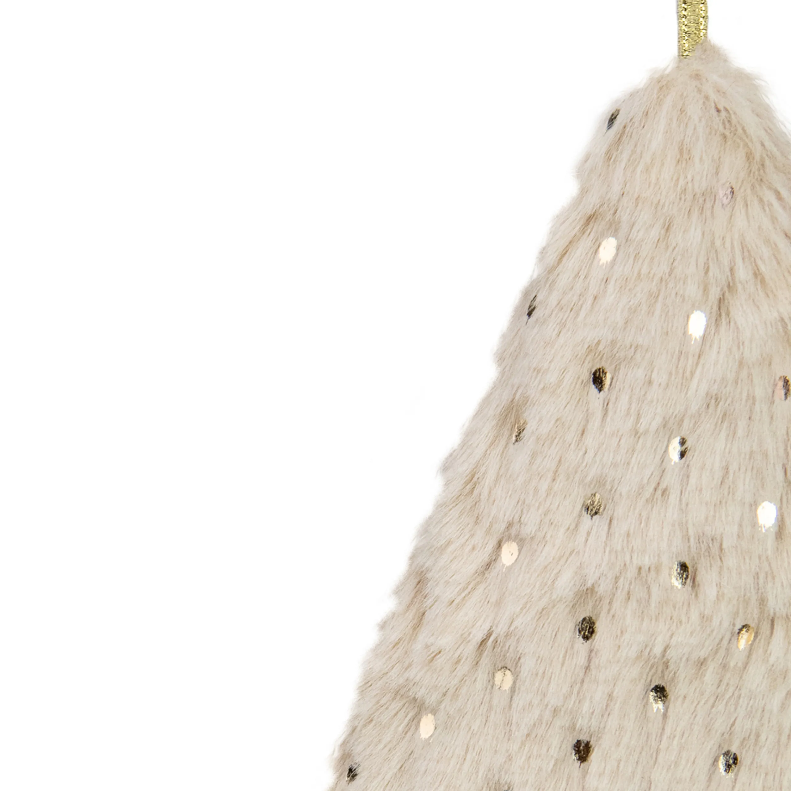 Northlight Stars>Set Of 2 Beige Faux Fur Star And Christmas Tree With Sequin Ornaments - 4.25"