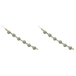 Beaded Garland*Melrose Set Of 2 Blue And Beige Beaded String Christmas Garlands 5.5' X 1.25