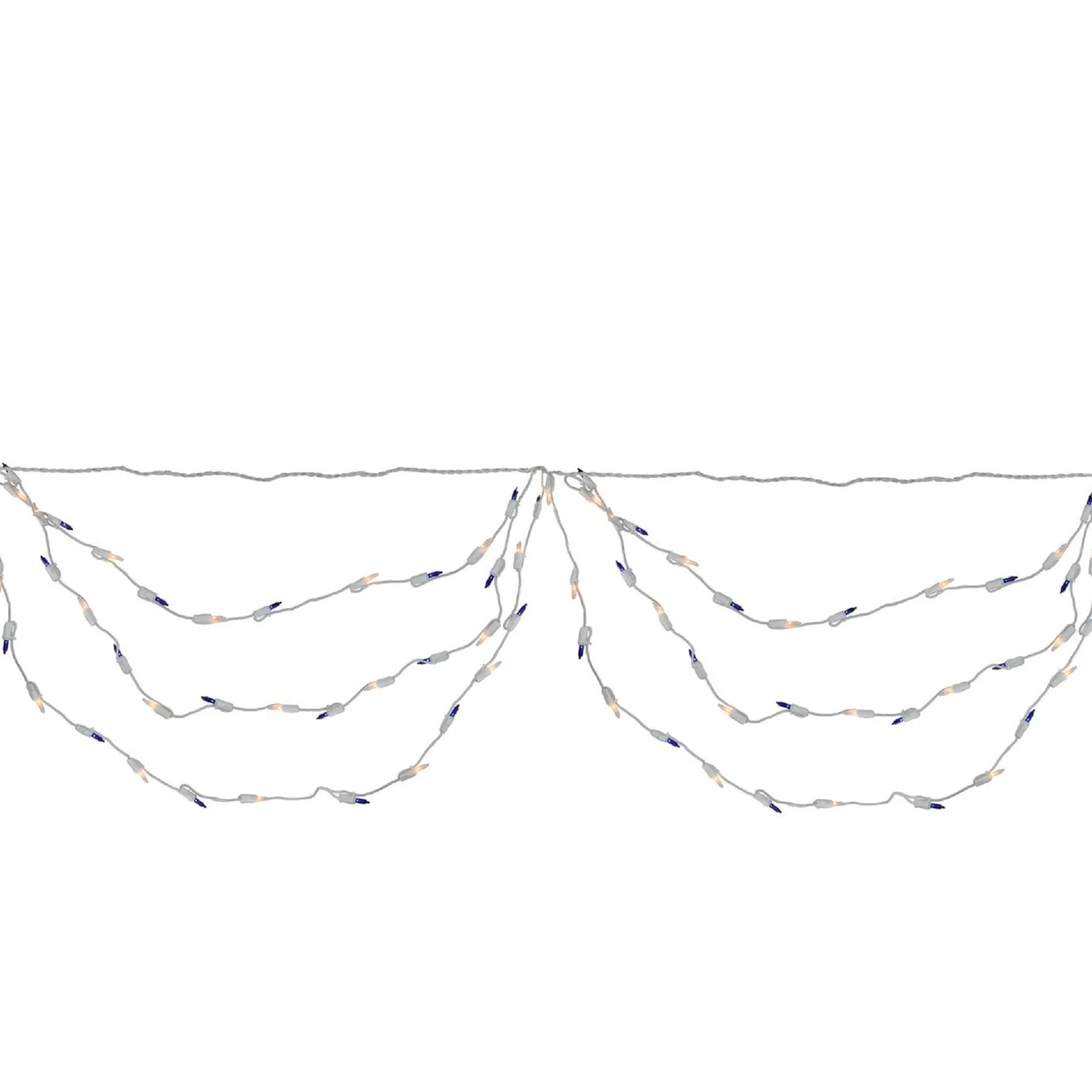 Brite Star Set Of 150 Blue And Clear Mini Swag Christmas Lights - 7.5 Ft White Wire