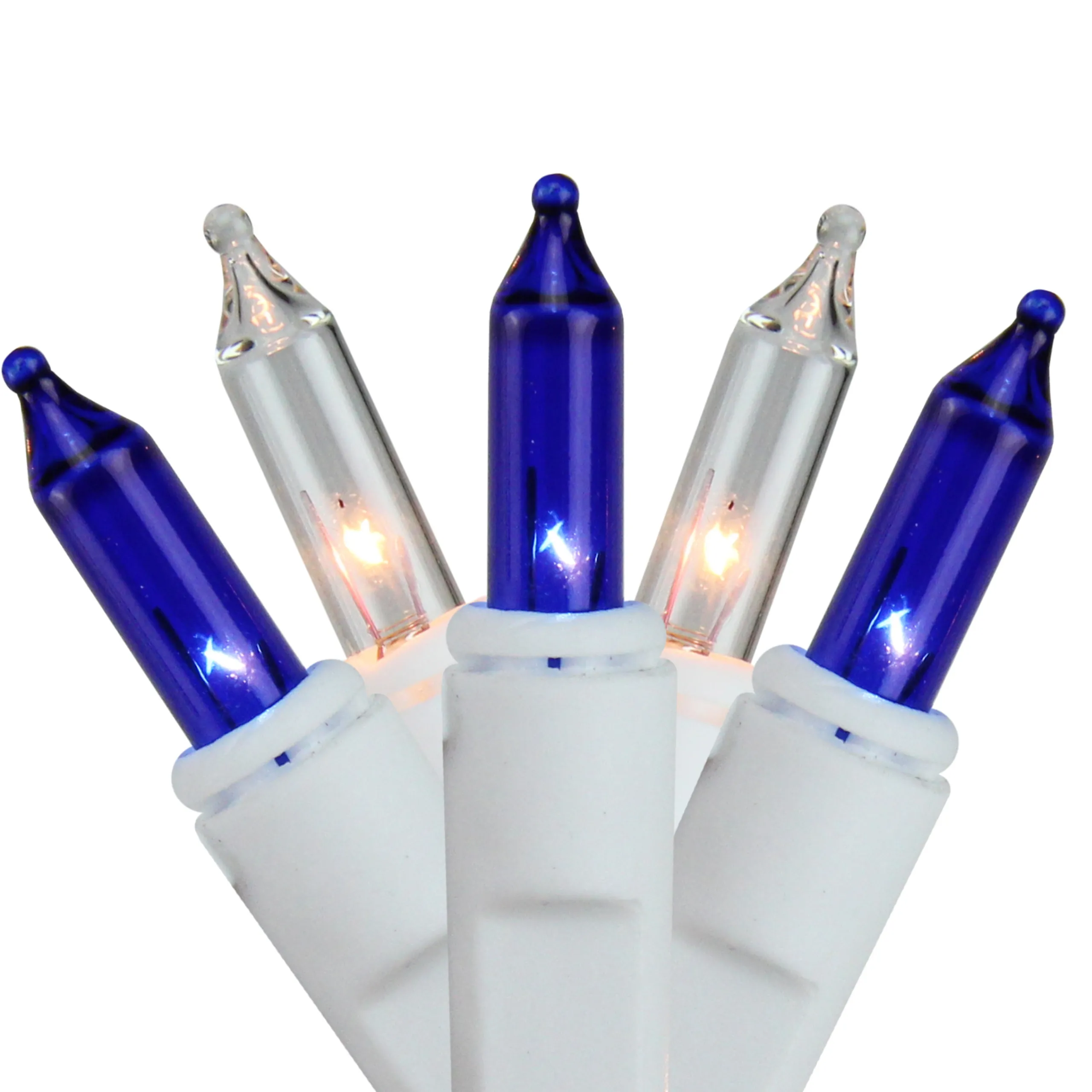 Brite Star Set Of 150 Blue And Clear Mini Swag Christmas Lights - 7.5 Ft White Wire