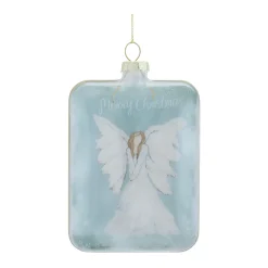 Melrose Angels & Cherubs></noscript>Set Of 6 Blue And White Glass Angel Christmas Ornaments 5.25