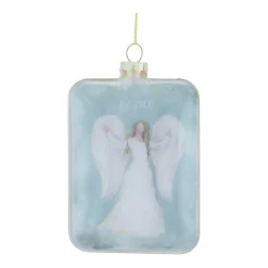 Melrose Angels & Cherubs></noscript>Set Of 6 Blue And White Glass Angel Christmas Ornaments 5.25