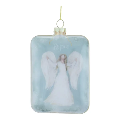 Melrose Angels & Cherubs>Set Of 6 Blue And White Glass Angel Christmas Ornaments 5.25"