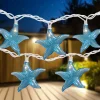 Northlight Set Of 10 Blue Starfish Novelty String Lights - 9Ft White Wire