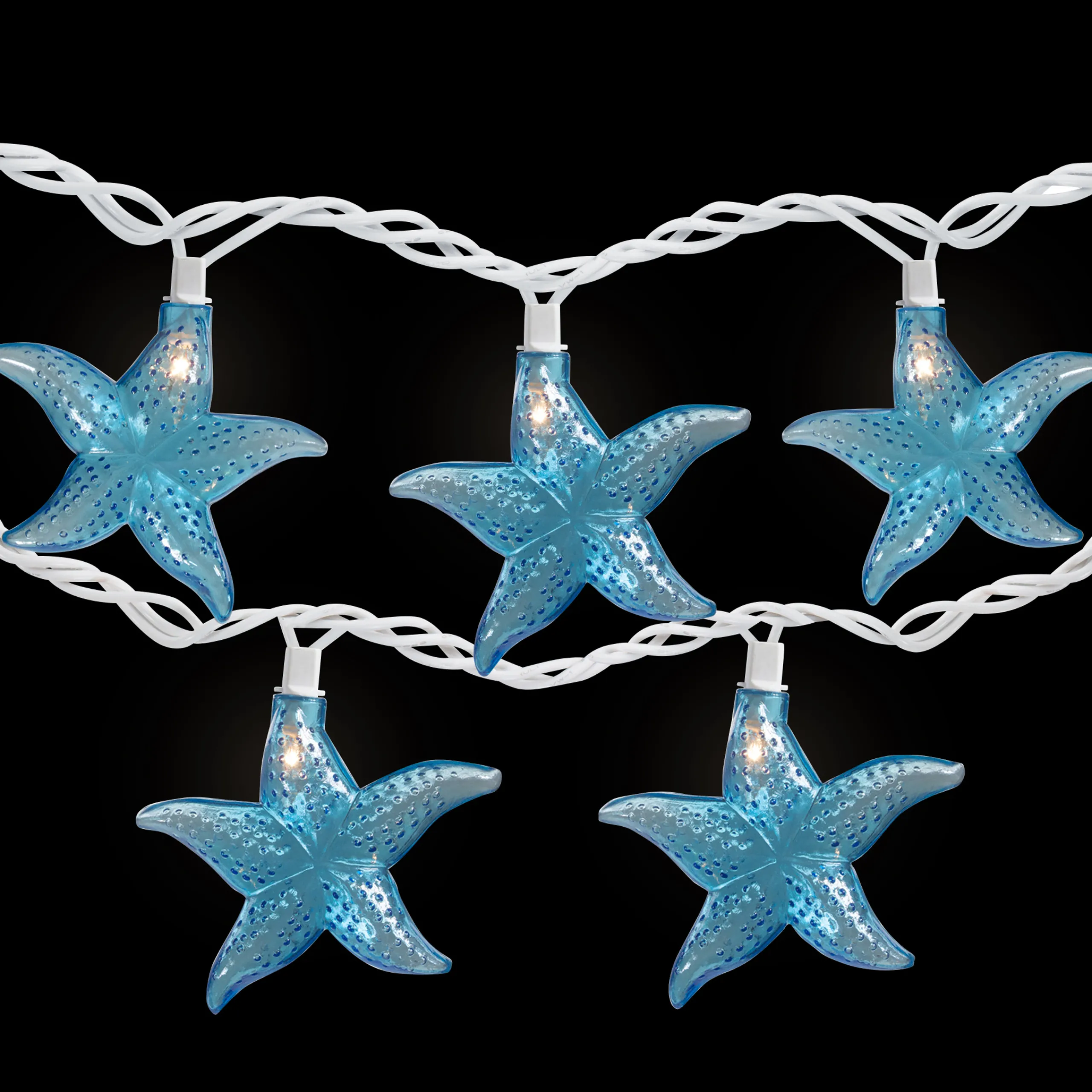 Northlight Set Of 10 Blue Starfish Novelty String Lights - 9Ft White Wire