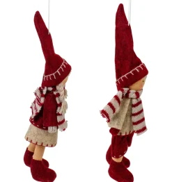 Northlight Set Of 2 Boy And Girl Hanging Doll Christmas Ornaments 8