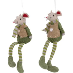Northlight Animals></noscript>Set Of 2 Boy And Girl Mice Christmas Ornaments 7.5