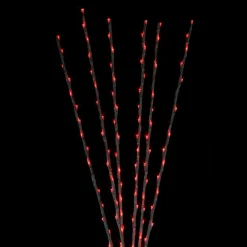 Northlight Set Of 6 Branch Spray Driveway Pathway Markers - 8 Ft, Red Led Lights