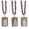 Contemporary Home Living Trees & Wreaths>Set Of 6 Brown And White Tree Plaque Ornaments 13"