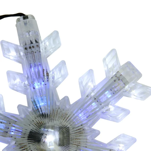 Northlight Set Of 3 Cascading White And Blue Snowfall Led Snowflake Christmas Lights 25"