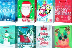 Commercial*CC Christmas Decor Set Of 672 Christmas Gift Bags With Spinner Retail Rack