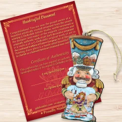 Designocracy Collectible></noscript>Set Of 2 Christmas Nutcracker Wooden Ornaments 5.5