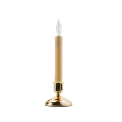 CC Christmas Decor Set Of 4 Christmas Window Candle Lamps With Gold Holder 9"