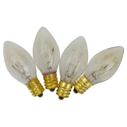 Northlight Set Of 4 Clear C7 Transparent Christmas Replacement Bulbs - 2"