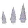 Table Top Pieces*Northlight Set Of 3 Clear Color Changing Led Lighted Christmas Trees