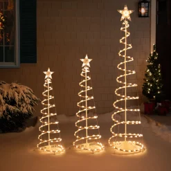 Northlight Spiral Trees></noscript>Set Of 3 Clear Lighted Spiral Christmas Trees - 3', 4', And 6'