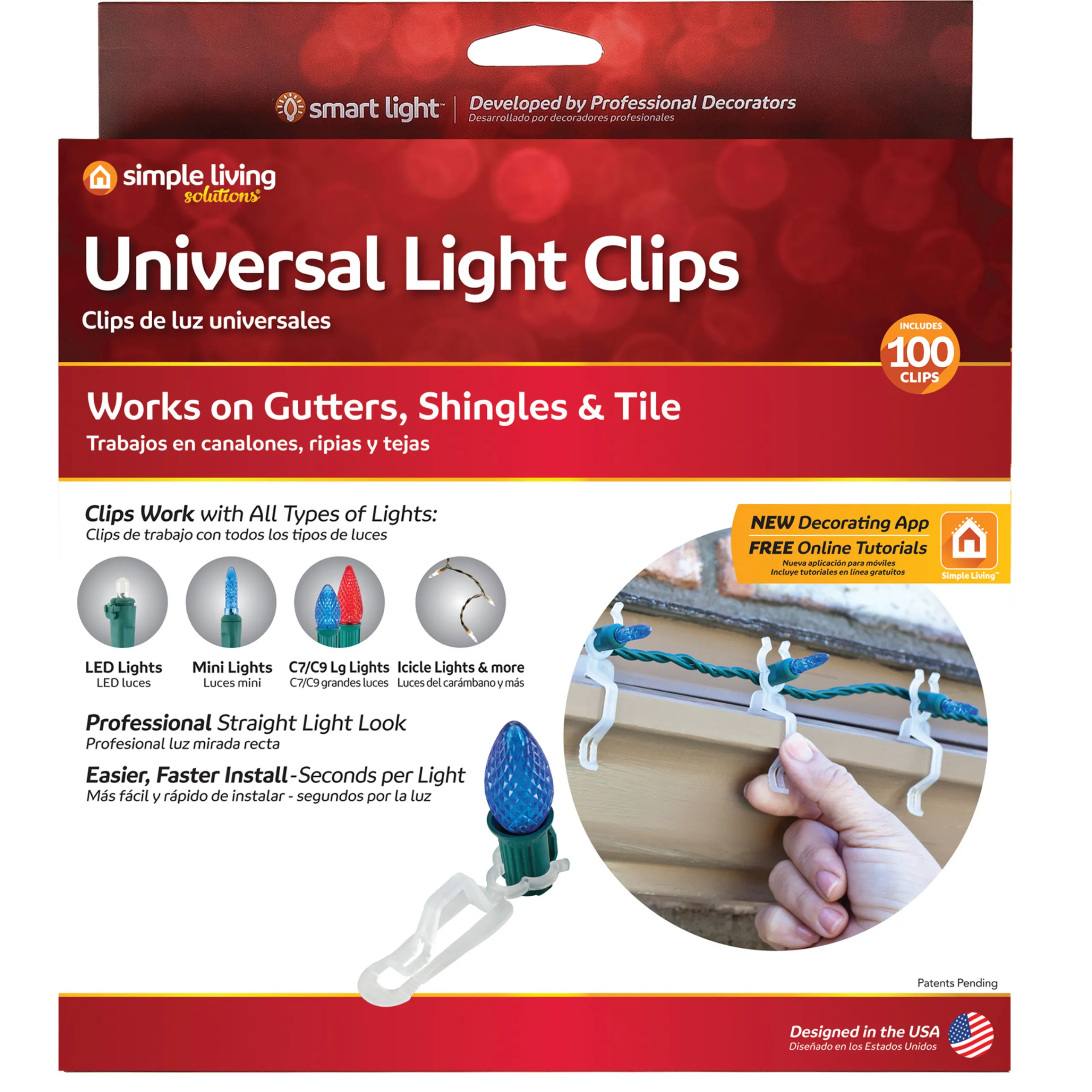 Northlight Set Of 100 Clear Outdoor Universal Christmas Light Clips, 3.5"