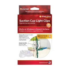 Northlight Set Of 20 Clear Suction Cup Christmas Light Clips - 1.5