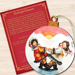 Designocracy Family & Friends></noscript>Set Of 2 Cool Friendship Wooden Christmas Ornaments 5.5