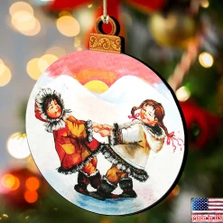 Designocracy Family & Friends></noscript>Set Of 2 Cool Friendship Wooden Christmas Ornaments 5.5