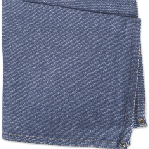 CC Home Furnishings Set Of 6 Denim Blue Embroidered Jeans Napkins 20"
