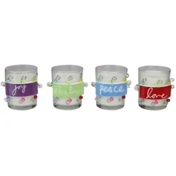 Department 56 Set Of 4 Hanukkah Glass Votive Candle Holders 2.5"