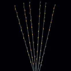 Northlight Set Of 6 Enchanted Garden Led Yellow Lighted Branch Spray Driveway Pathway Markers 4'