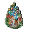 Designocracy Family & Friends>Set Of 2 Family With A Nutcracker Christmas Tree Ornaments 5.5"