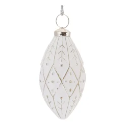 Melrose Pendants & Drops></noscript>Set Of 6 Frosted Glass Christmas Onion And Drop Ornaments 4.5