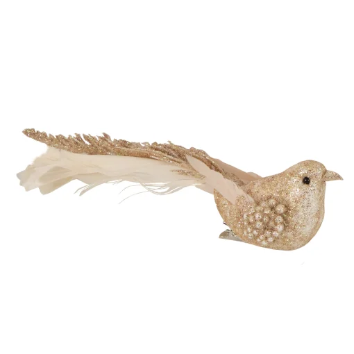 Northlight Animals>Set Of 3 Glittered Pink, White And Champagne Bird Christmas Ornament With Clip, 6.5"