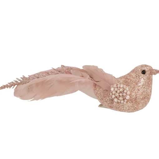 Northlight Animals>Set Of 3 Glittered Pink, White And Champagne Bird Christmas Ornament With Clip, 6.5"