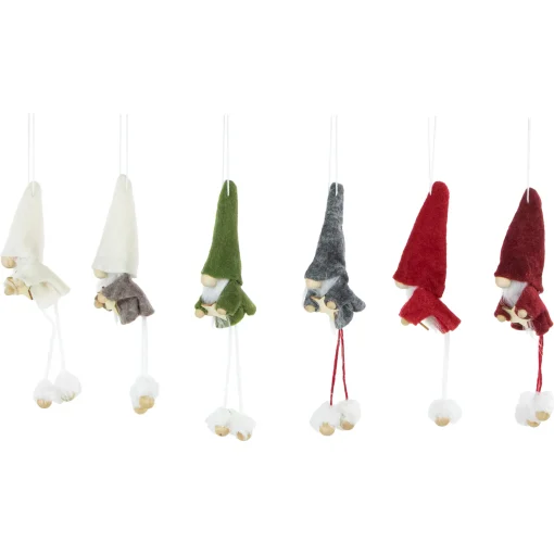 Northlight Fantasy & Sci Fi>Set Of 6 Gnomes With Stars Plush Christmas Ornaments 5"