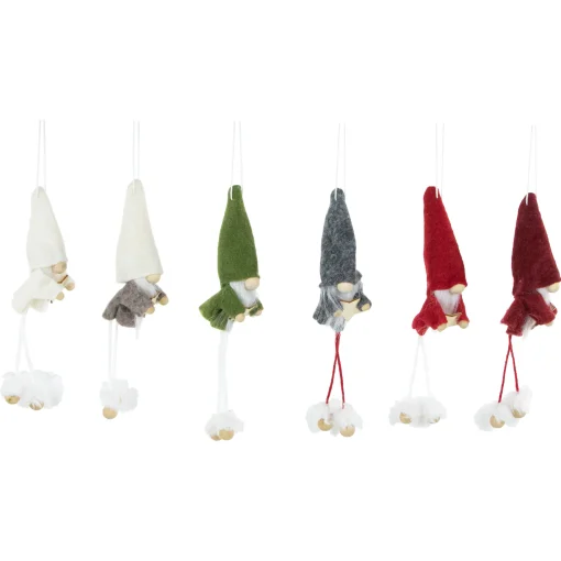 Northlight Fantasy & Sci Fi>Set Of 6 Gnomes With Stars Plush Christmas Ornaments 5"