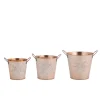 Decoration Storage*Diva At Home Set Of 3 Gold Colored With Silver Glitter Snowflake Designs Christmas Buckets 6.75"
