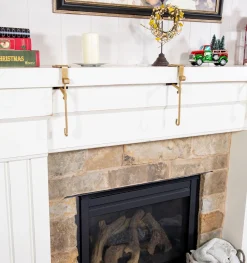 Garland Accessories*Northlight Set Of 2 Gold Mantle Hangers For Garland And Stockings - 6.5"