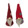 Northlight Fantasy & Sci Fi>Set Of 2 Gray And Burgundy Santa Christmas Gnomes Ornaments 4"