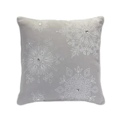 Pillows & Throws*Melrose Set Of 2 Gray And White Snowflake Christmas Throw Pillows 19