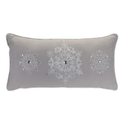 Pillows & Throws*Melrose Set Of 2 Gray And White Snowflake Christmas Throw Pillows 19